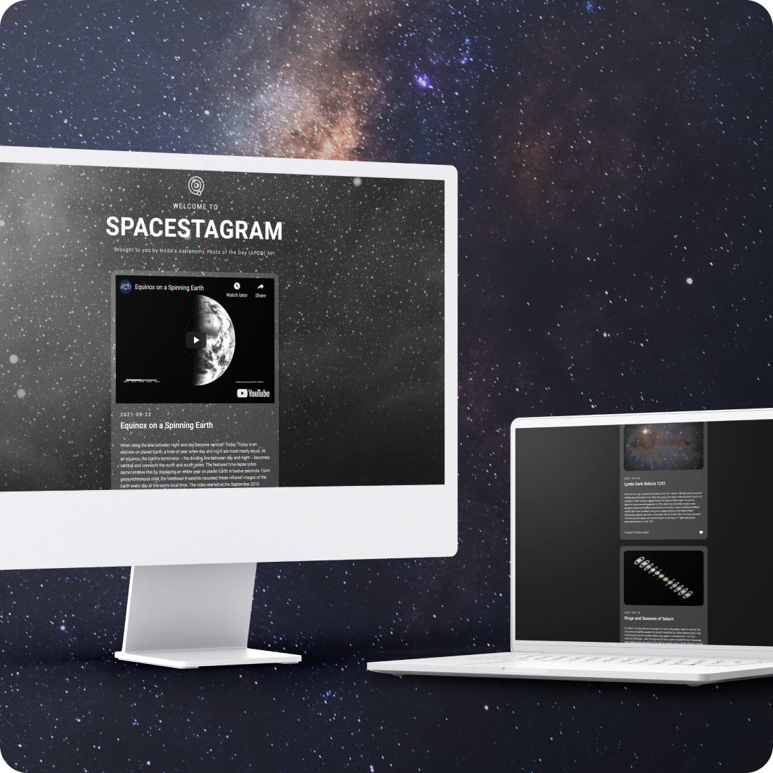 Spacestagram app displayed on various devices